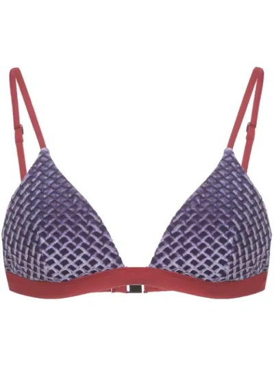 Onia Danni Printed Bikini Top In Purple