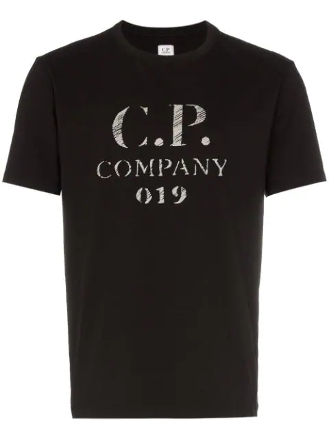 C P Company Cp Company Vintage Logo Print T Shirt Blue Modesens