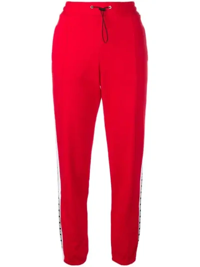 Msgm Side Logo Stripe Track Pants In Red