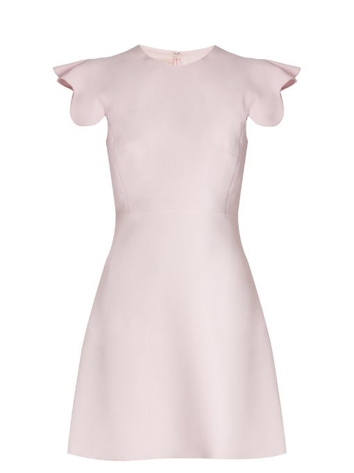 Giambattista Valli Flutter-sleeve Crepe Dress In Light-pink | ModeSens