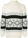 Ports V Intarsia Knit Jumper In Multicolour