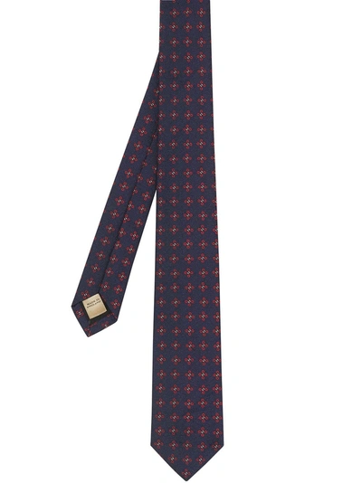 Burberry Modern Cut Graphic Floral Silk Jacquard Tie In Red