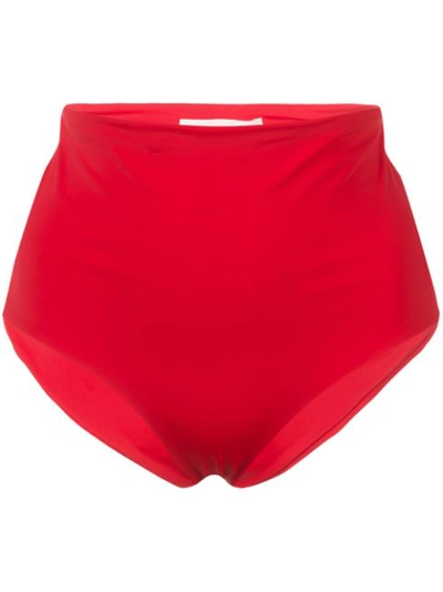 Mara Hoffman Lydia High-waisted Bikini Bottoms In Red
