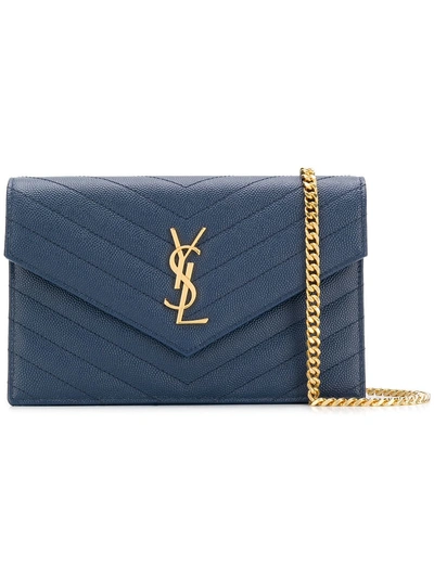 Saint Laurent 'monogram' Umhängetasche - Blau In Blue