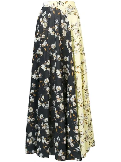 Off-white Clash Floral Patterned Skirt In Yellow