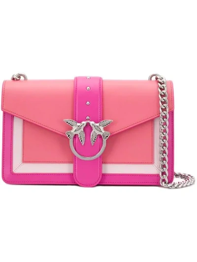 Pinko Colour Block Shoulder Bag In Pink
