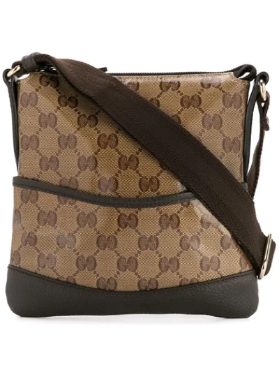 Pre-owned Gucci Gg Pattern Shoulder Bag In Brown