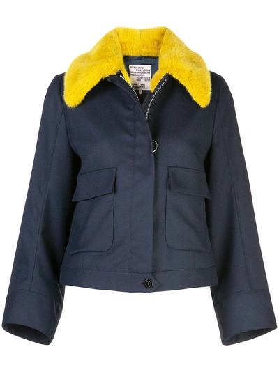 Baum Und Pferdgarten Boa Contrast Collar Jacket - Blue In Blue