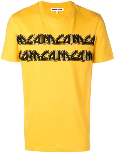 Mcq By Alexander Mcqueen Embroidered Logo T-shirt In Yellow