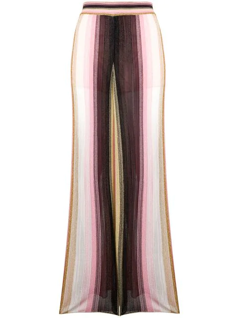 flared striped trousers