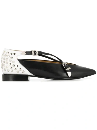 Toga Stud Embellished Slippers In Black