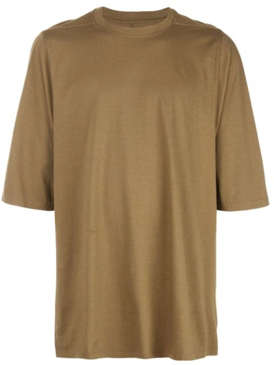 Rick Owens Crew Neck T-shirt In Brown