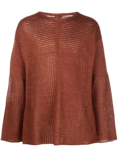 Rick Owens Oversized Ribbed Knit Sweater In Orange