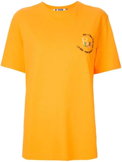 Sjyp Embroidered Oversized T-shirt In Orange