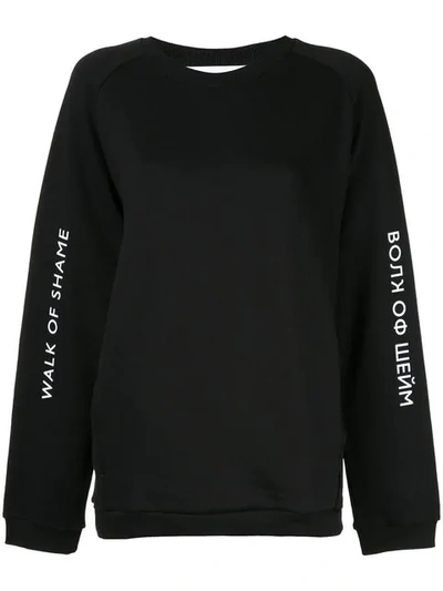Walk Of Shame Printed Sleeve Sweatshirt In Black