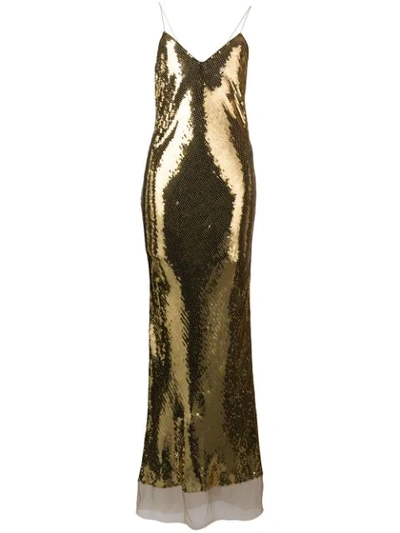 Stella Mccartney Halter Neck Dress In Gold