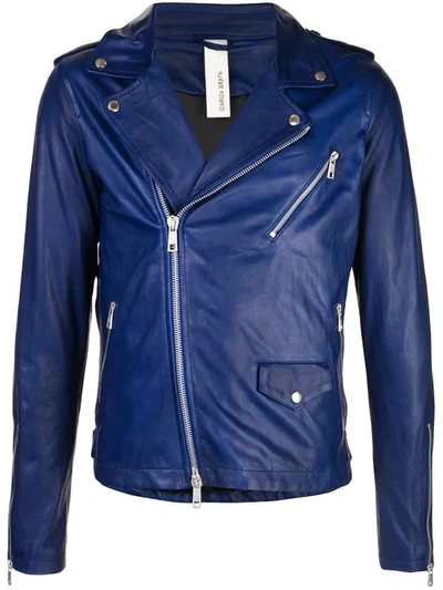 Giorgio Brato Fitted Biker Jacket In Blue