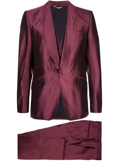 Dolce & Gabbana Sicilia Three Piece Suit In Red