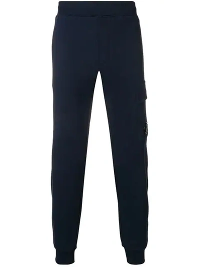 C.p. Company Logo Patch Joggers In Blue