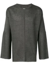 Rick Owens Ribbed Knit Sweater In Grey