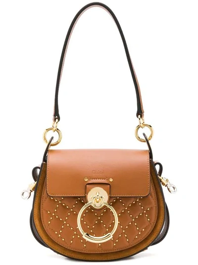 Chloé Caramel Leather Small Tess Bag In Leather Color