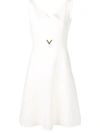 Valentino V Hardware Dress In White