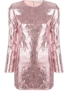 Amen Sequin Embellished Mini . Dress - Pink