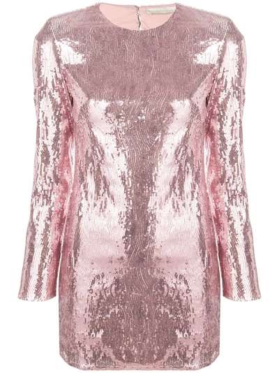 Amen Sequin Embellished Mini . Dress - Pink