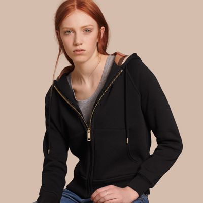 burberry zip front hooded sweatshirt