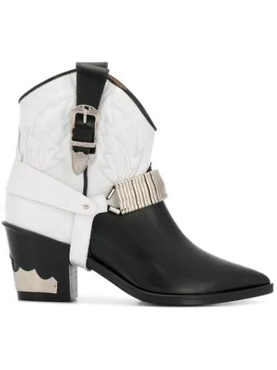 Toga Cowboy Ankle Boots In Black