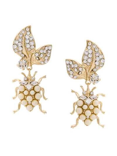 Dolce & Gabbana Beetle Charm Earrings In Gold