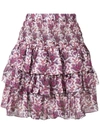 Isabel Marant Nukia Ruffles Silk Skirt In Purple