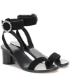 Isabel Marant Jaykee Embellished Suede Sandals In Black