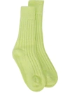 The Elder Statesman Long Ribbed Socks - Yellow