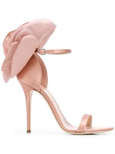 Giuseppe Zanotti Alien Floral Silk Ankle-strap Sandals In Pink
