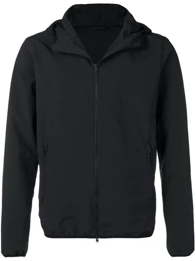 Herno Zipped Hooded Jacket In Black