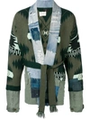 Alanui Patchwork Belted Cardigan - Green