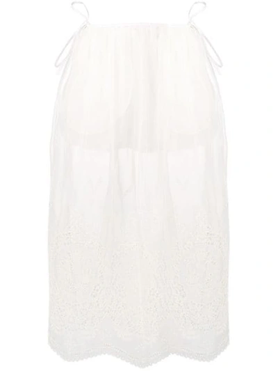 Stella Mccartney Broderie Anglaise Sheer Skirt In White