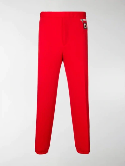 Prada Techno Jersey Track Pants In Red