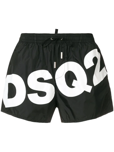 Dsquared2 Logo Print Swim Shorts - Black