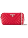 Prada Quilted Chain Wallet - Red