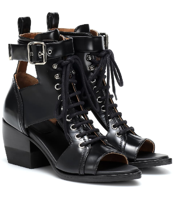 chloe lace up booties