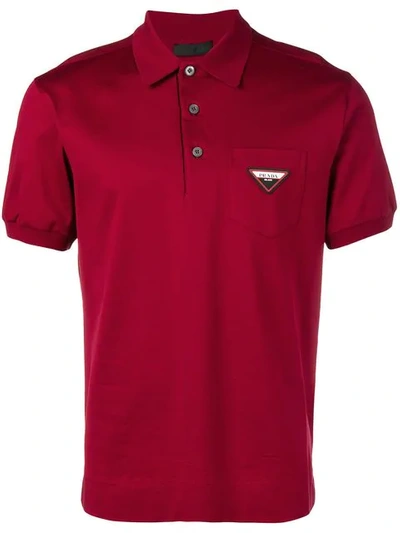 Prada Basic Polo Shirt In Red