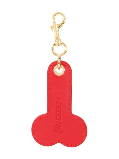 Jw Anderson Phallic Keyring In Scarlet