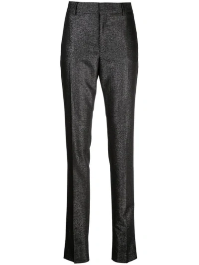 Saint Laurent Mid-rise Straight Trousers In Black