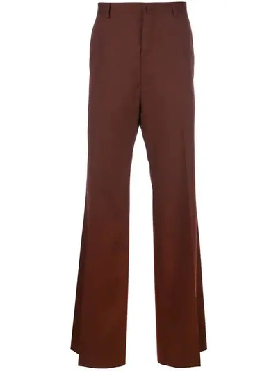 Lanvin Flared High Waisted Trousers In Red