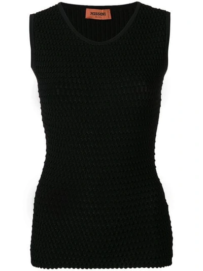 Missoni Knitted Tank Top In Black