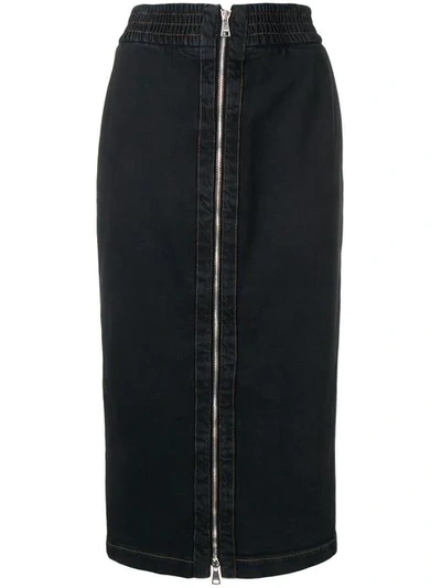 N°21 Denim Pencil Skirt In Black