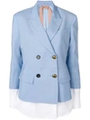 N°21 Jacket With Blouse Details In Blue