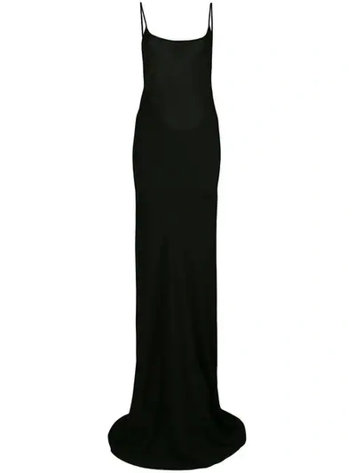 Ann Demeulemeester Open-back Jersey Maxi Dress In Black